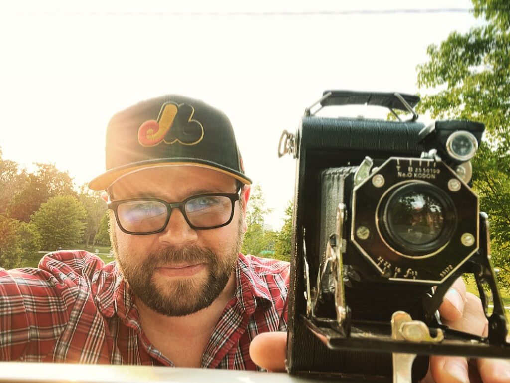 Dave Mansell with vintage camera